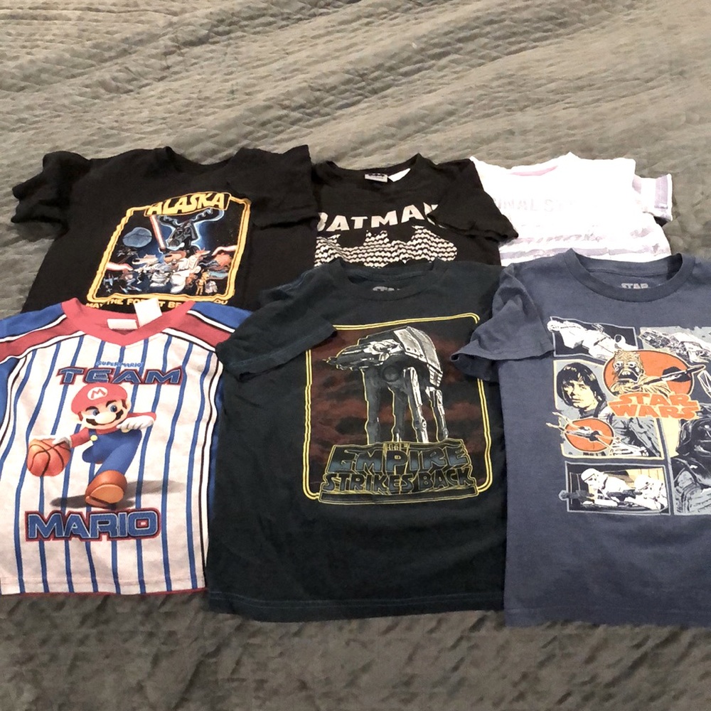 Boys size 7 lot of 6 shirts Star Wars